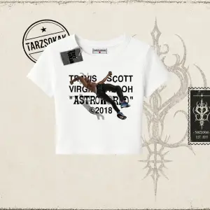 Unisex Travis Scott Astroworld 2018 Kadın Baby Tee Beyaz