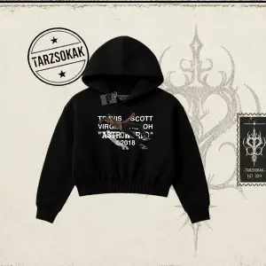 Unisex Travis Scott Astroworld 2018 Kadın Crop Kapşonlu Sweatshirt Beyaz