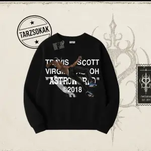 Unisex Travis Scott Astroworld 2018 Oversize Unisex Bisiklet Yaka Sweatshirt Beyaz