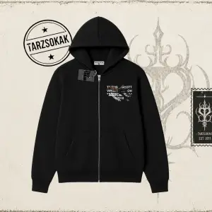 Unisex Travis Scott Astroworld 2018 Oversize Unisex Hırka & Çeket Fermuarlı Sweatshirt Beyaz