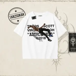 Unisex Travis Scott Astroworld 2018 Oversize Unisex Tişört Beyaz