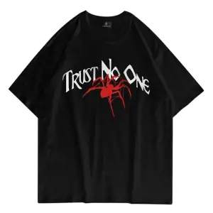 Unisex Trust No One Siyah Tshirt