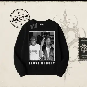 Unisex Trust Nobody Oversize Unisex Bisiklet Yaka Sweatshirt Beyaz