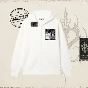 Unisex Trust Nobody Oversize Unisex Hırka & Çeket Fermuarlı Sweatshirt Beyaz