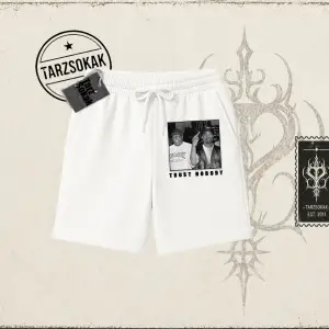 Unisex Trust Nobody Unisex Şort Beyaz