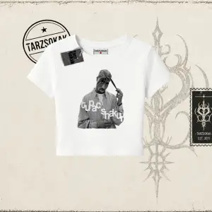 Unisex Tupac Shakur Kadın Baby Tee Beyaz