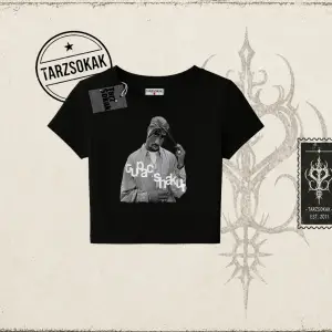 Unisex Tupac Shakur Kadın Baby Tee Beyaz