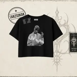 Unisex Tupac Shakur Kadın Crop Tişört Beyaz