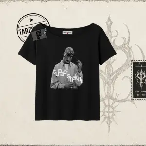 Unisex Tupac Shakur Kadın Kayık Yaka Tişört Beyaz