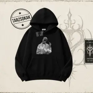 Unisex Tupac Shakur Oversize Unisex Kapşonlu Sweatshirt Beyaz