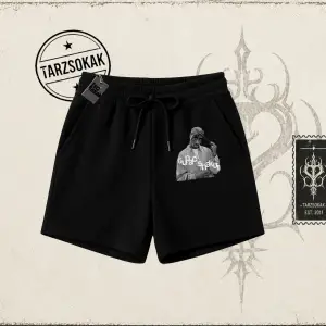 Unisex Tupac Shakur Unisex Şort Beyaz