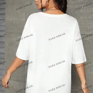 Unisex Tutulma Baskılı Oversize Boyfriend