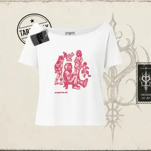Unisex Tyyz Kadın Kayık Yaka Tişört Beyaz