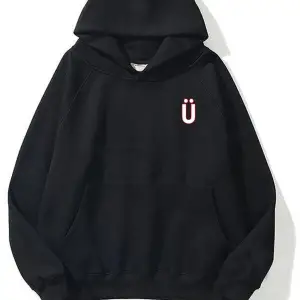 Unisex U Harfli Siyah Sweatshirt Trndz254