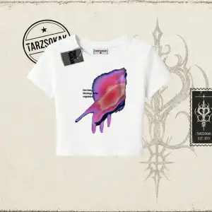 Unisex Ungrateful Kadın Baby Tee Beyaz