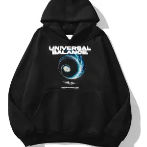 Unisex Universal Balance Sweatshirt Hoodie Siyah