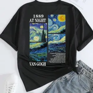 Unisex Van Gogh Baskılı Oversize