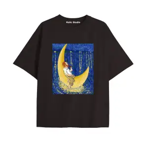 Unisex Van Gogh Baskılı Oversize Tshirt