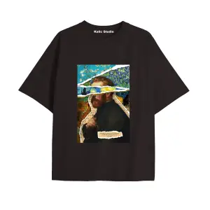 Unisex Van Gogh Baskılı Oversize Tshirt