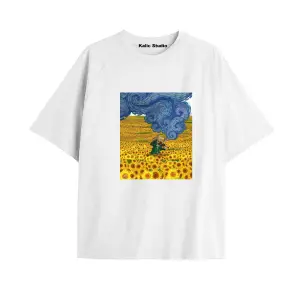 Unisex Van Gogh Baskılı Oversize Tshirt