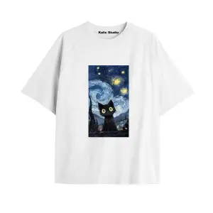 Unisex Van Gogh Baskılı Oversize Tshirt