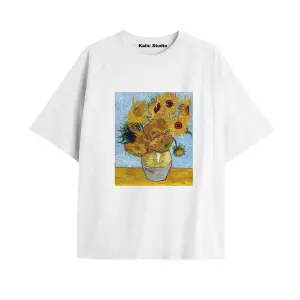 Unisex Van Gogh Baskılı Oversize Tshirt