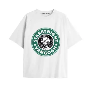 Unisex Van Gogh Baskılı Oversize Tshirt