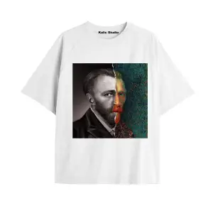 Unisex Van Gogh Baskılı Oversize Tshirt