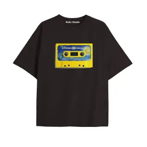 Unisex Van Gogh Baskılı Oversize Tshirt
