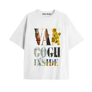 Unisex Van Gogh Baskılı Oversize Tshirt