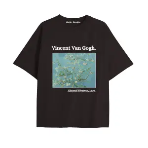 Unisex Van Gogh Baskılı Oversize Tshirt