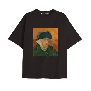 Unisex Van Gogh Baskılı Oversize Tshirt