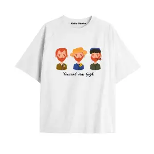 Unisex Van Gogh Baskılı Oversize Tshirt