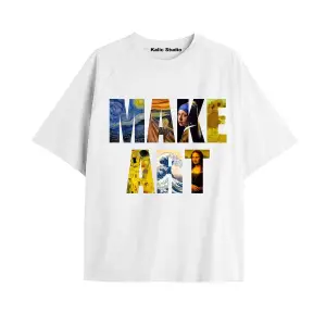 Unisex Van Gogh Baskılı Oversize Tshirt