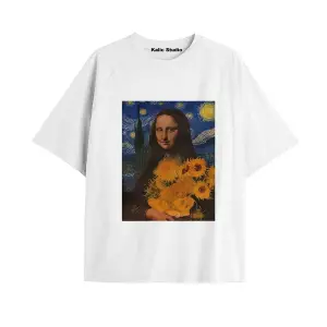 Unisex Van Gogh Baskılı Oversize Tshirt
