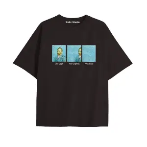 Unisex Van Gogh Baskılı Oversize Tshirt