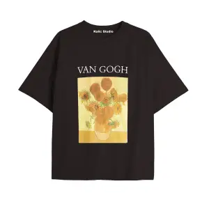 Unisex Van Gogh Baskılı Oversize Tshirt