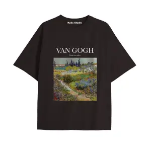 Unisex Van Gogh Baskılı Oversize Tshirt