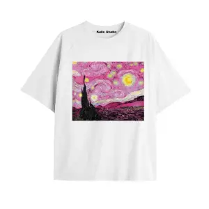 Unisex Van Gogh Baskılı Oversize Tshirt