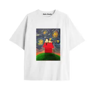 Unisex Van Gogh Baskılı Oversize Tshirt