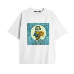 Unisex Van Gogh Baskılı Oversize Tshirt