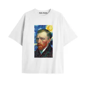 Unisex Van Gogh Baskılı Oversize Tshirt