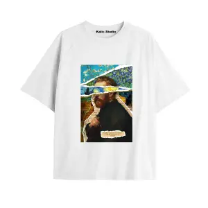 Unisex Van Gogh Baskılı Oversize Tshirt