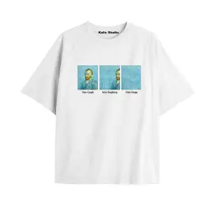 Unisex Van Gogh Baskılı Oversize Tshirt