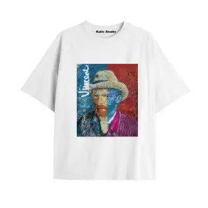 Unisex Van Gogh Baskılı Oversize Tshirt
