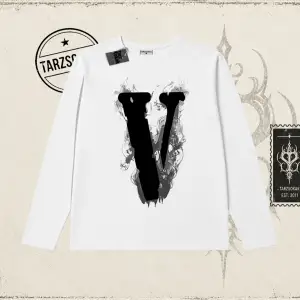 Unisex Vlone Biskilet Yaka  Long Sleeve Beyaz