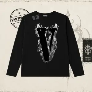 Unisex Vlone Biskilet Yaka  Long Sleeve Beyaz