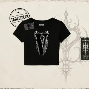 Unisex Vlone Kadın Baby Tee Beyaz