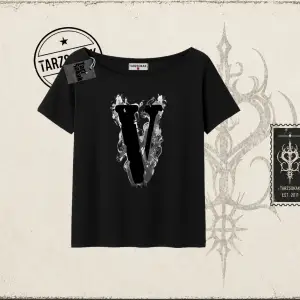 Unisex Vlone Kadın Kayık Yaka Tişört Beyaz