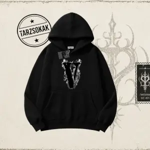 Unisex Vlone Oversize Unisex Kapşonlu Sweatshirt Beyaz